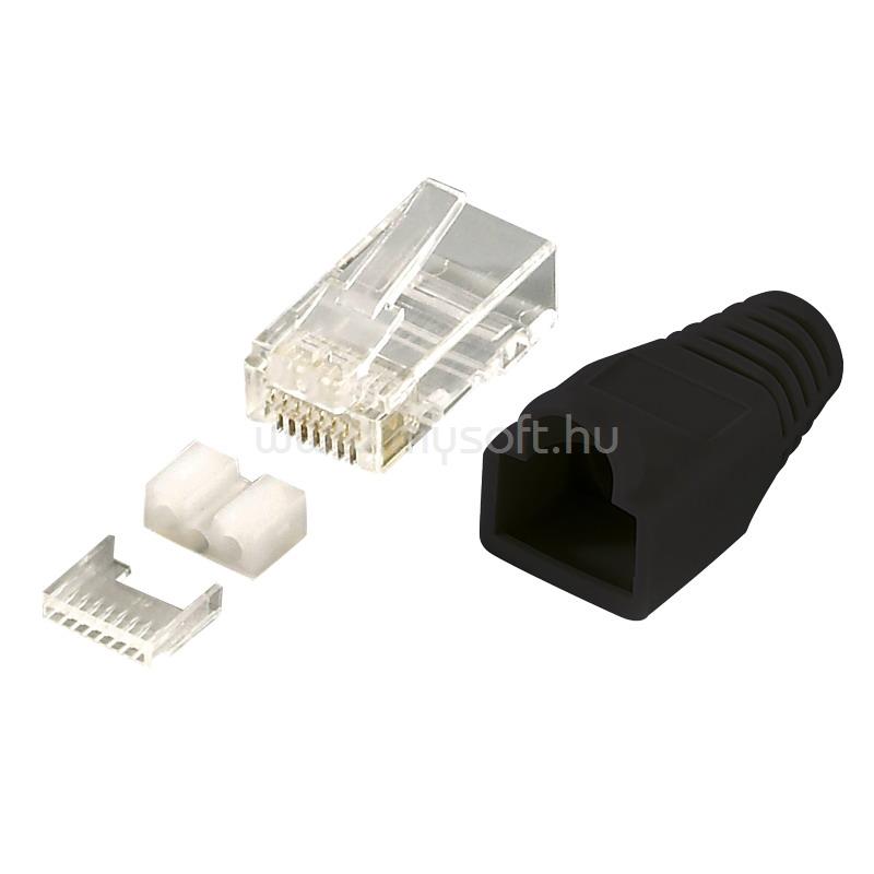 LOGILINK RJ45 csatlakozódugasz, árnyékolt Cat6 fekete 100db