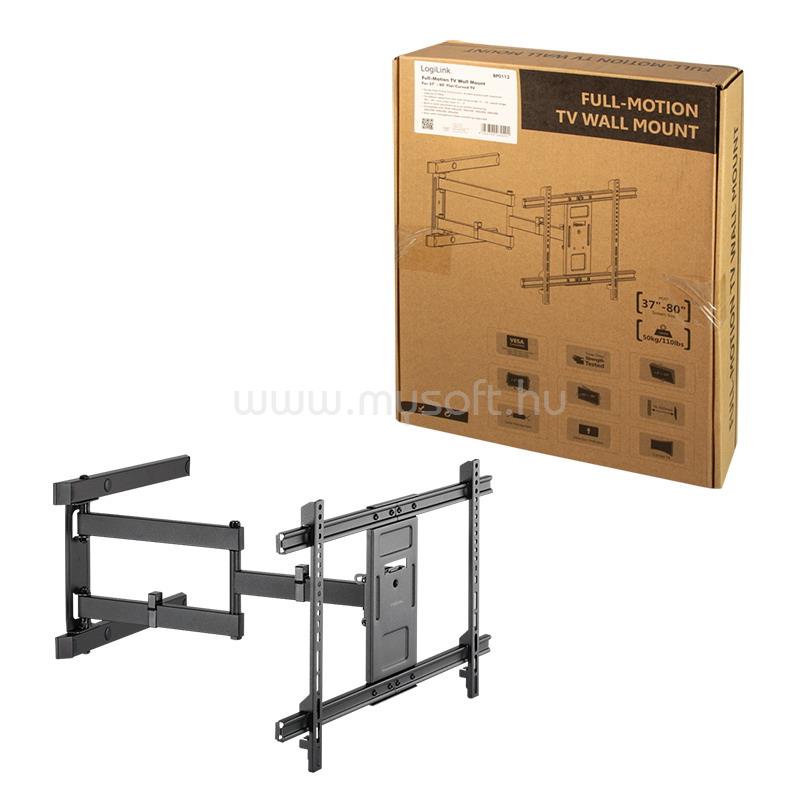 LOGILINK TV fali tartó, 37-80", dönthető, forgatható, max. 50 kg