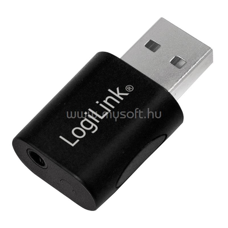 LOGILINK USB 2.0 adapter, audio, USB-A/M-3,5 mm 4-Pin/F, fekete