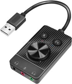 LOGILINK USB 2.0 audio adapter hangerőszabályzóval, 3x 3,5 mm/F, fekete LOGILINK_UA0397 small