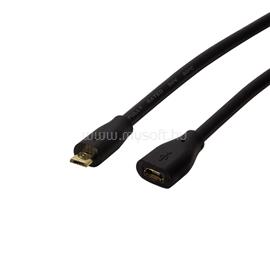 LOGILINK USB 2.0 kábel, Micro-USB/M - Micro-USB/F, fekete, 2 m LOGILINK_CU0123 small