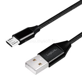 LOGILINK USB 2.0 kábel, USB-A/M - Micro-USB/M (90 ), szövet, fém, 0,3 m LOGILINK_CU0143 small