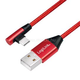 LOGILINK USB 2.0 Type-C kábel, C/M (90 )   USB-A/M, szövet, 0,3 m LOGILINK_CU0145 small