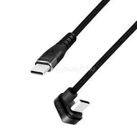 LOGILINK USB 2.0 Type-C kábel, C/M 180 fok - USB-C/M, alu, fekete, 2 m CU0191 small
