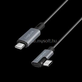 LOGILINK USB 2.0 Type-C kábel, C/M 90 fok - USB-C/M, E-jel, PD, fekete, 1 m LOGILINK_CU0182 small