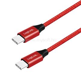 LOGILINK USB 2.0 Type-C kábel, C/M-C/M, fém, szövet, 0,3 m LOGILINK_CU0155 small