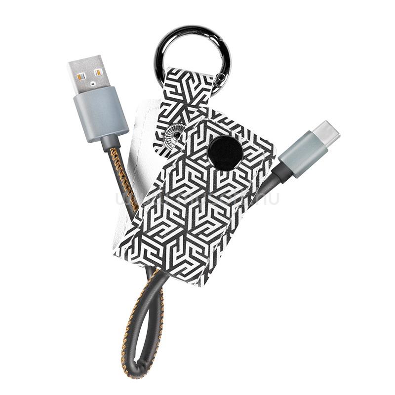 LOGILINK USB 2.0 Type-C kábel, C/M-USB-A/M, kulcstartó, 0,22 m