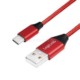 LOGILINK USB 2.0 Type-C kábel, C/M-USB-A/M, szövet, piros, 1 m LOGILINK_CU0148 small