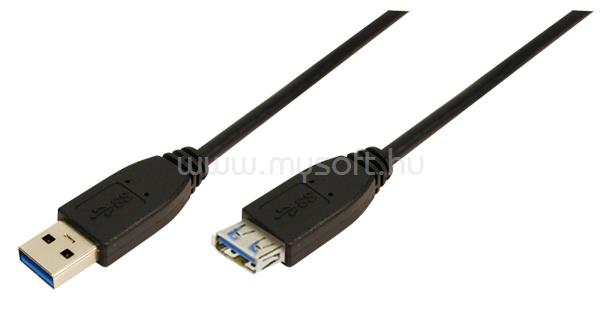 LOGILINK USB 3.0 Hosszabbító kábel A típus>A típus, fekete 1m