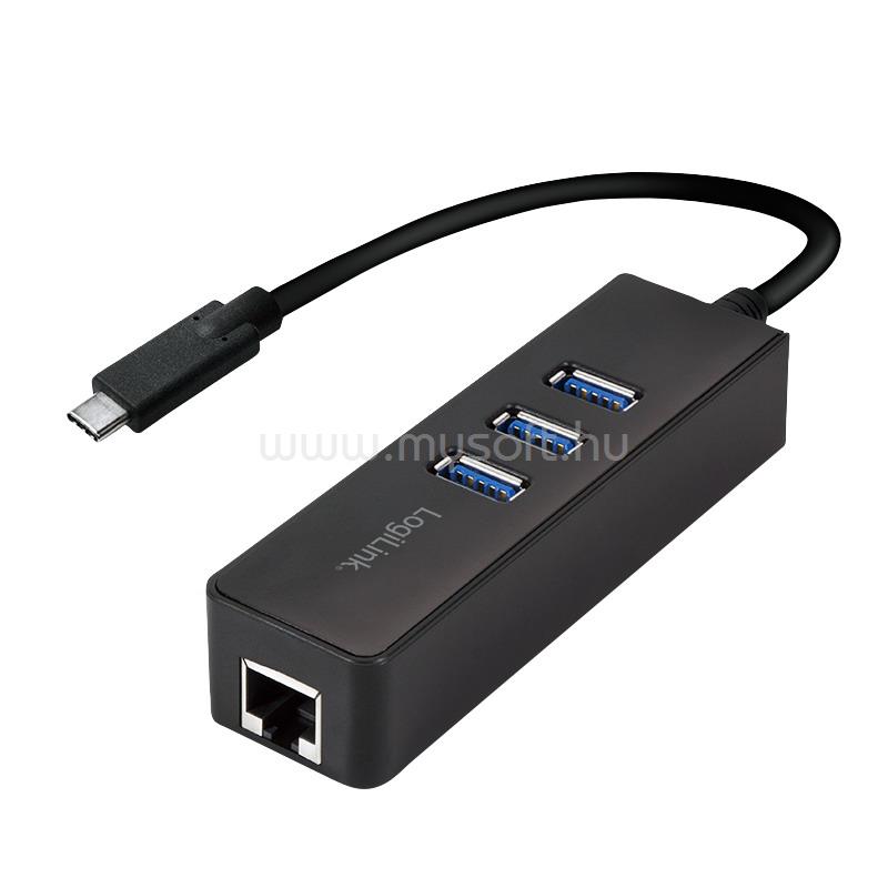 LOGILINK USB 3.2 Gen 1x1 USB-C  3-port hub, Gigabit Ethernet-csatornával