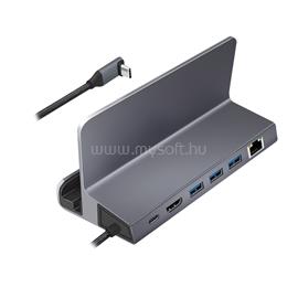 LOGILINK USB 3.2 Gen1 dokkoló és tartó, 6 port, USB-C PD, alumínium, ezüst UA0408 small