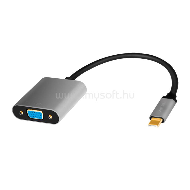 LOGILINK USB 3.2 Gen1 Type-C adapter, C/M VGA, 1080p, alu, 0,15 m