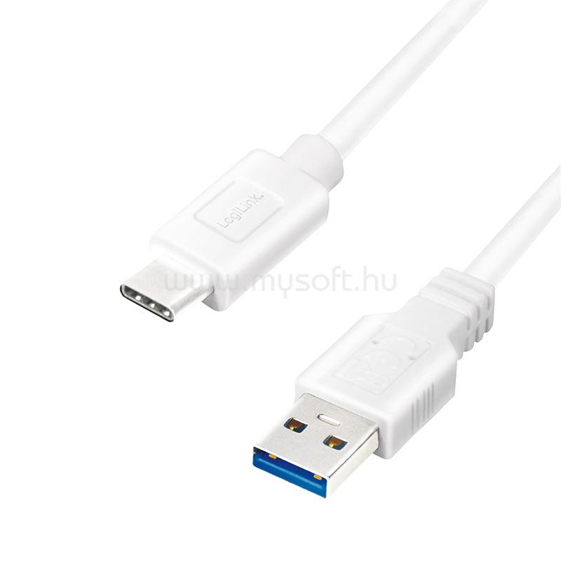 LOGILINK USB 3.2 Gen1 Type-C kábel, C/M-USB-A/M, fehér, 0,5 m