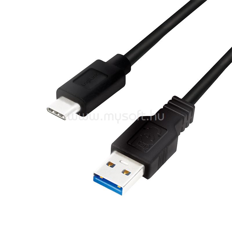LOGILINK USB 3.2 Gen1 Type-C kábel, C/M-USB-A/M, fekete, 3 m