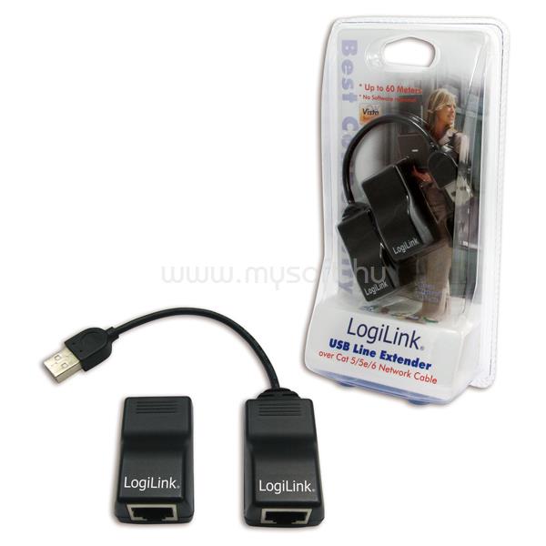 LOGILINK USB hosszabbító Cat5/5e/6 hálókábel