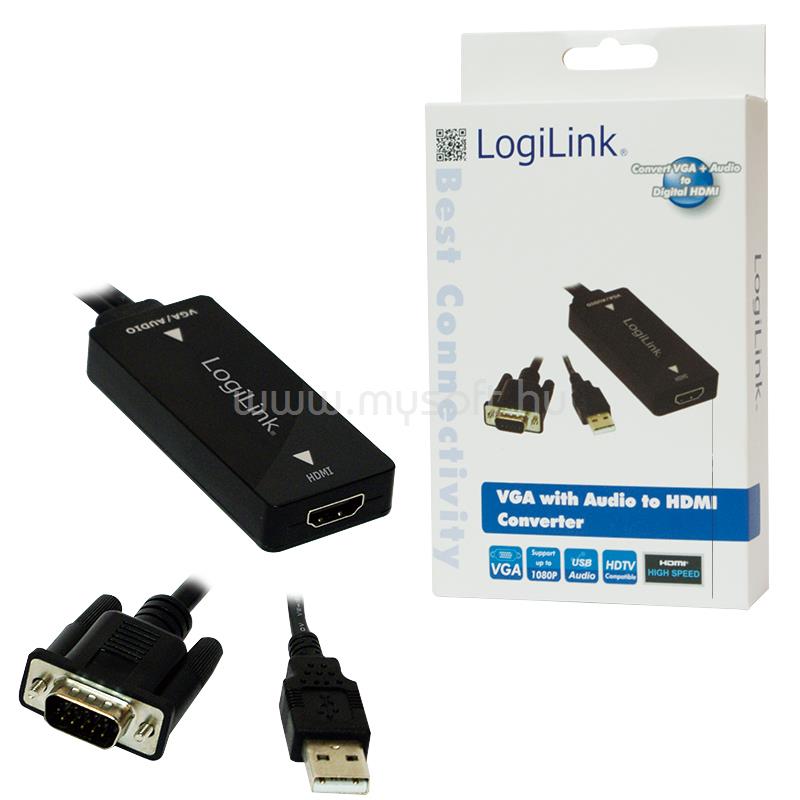 LOGILINK VGA USB audióval- HDMI átalakító