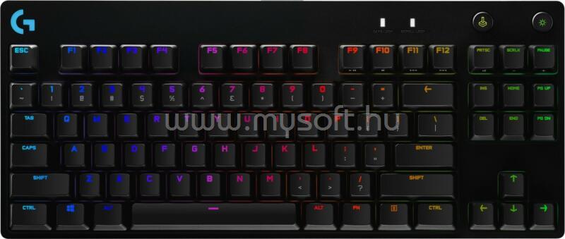 LOGITECH G Pro Lightspeed RGB mechanikus TKL gravírozott gamer vezetékes billentyűzet (magyar, fekete)