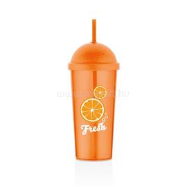 LUXPLASTIC IRIS L-0088 Fresh Orange pohár szívószállal 700ml L-00886 small