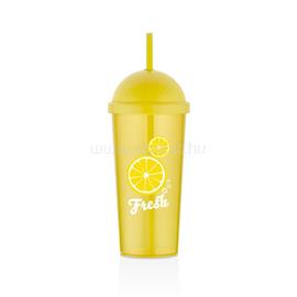 LUXPLASTIC IRIS L-00885 Fresh Lemon pohár szívószállal 700ml L-00885 small