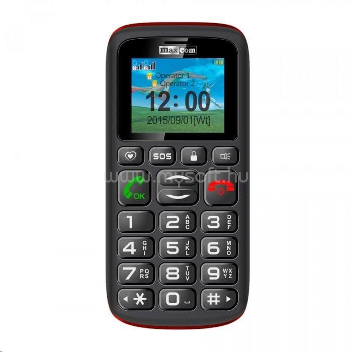 MAXCOM MM428BB 2G Dual-Sim mobiltelefon (fekete-piros)