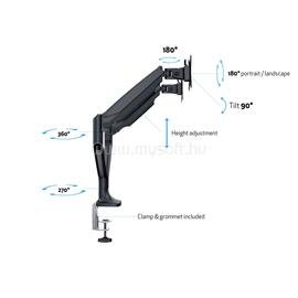 MULTIBRACKETS 2 karos asztali konzol, M Deskmount Gas Spring Dual Black 7350073733286 small