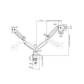 MULTIBRACKETS 2 karos asztali konzol, M Deskmount Gas Spring Dual Black 7350073733286 small