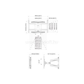 MULTIBRACKETS Fali konzol, M VESA Flexarm Full Motion Single Portrait 400x600 (32-55