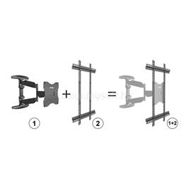 MULTIBRACKETS Fali konzol, M VESA Flexarm Full Motion Single Portrait 400x600 (32-55