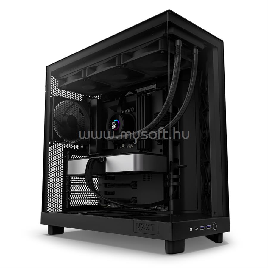 NZXT H6 Flow fekete (táp nélküli) ablakos ATX ház