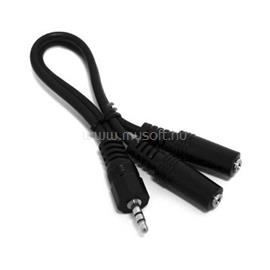 OEM Jack stereo 3,5mm -> 2db Jack stereo 3,5mm M/F audio kábel 0.2m fekete XAKABJY small