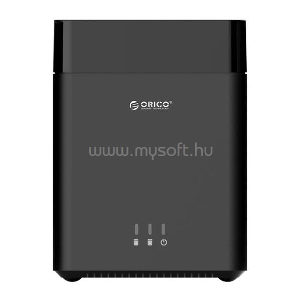 ORICO Külső HDD tároló 3.5" - DS200C3-EU-BK (2 fiók, USB-C 3.1 Gen1, Max.: 2x16TB, fekete)