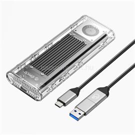 ORICO Külső M.2 ház - TCM2-G20-S (USB-A -> M.2 NVMe(M-key; B&M Key), Max.: 4TB, 20 Gbps, szürke) ORICO-TCM2-G20-SV-BP small