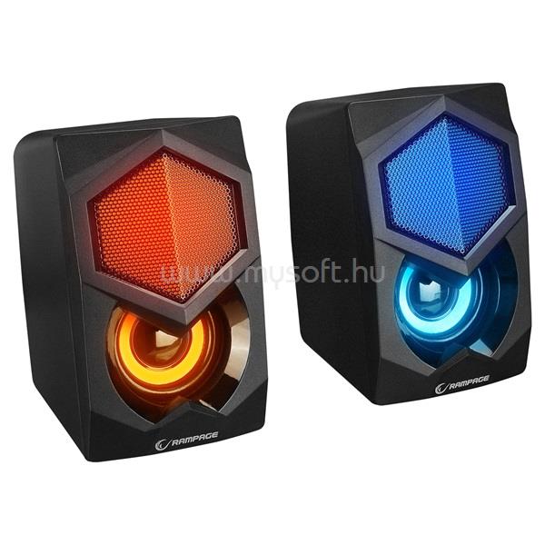 RAMPAGE RMS-N29 2.0 hangszóró (2x3W, RGB, hangerőszabályzó; USB)