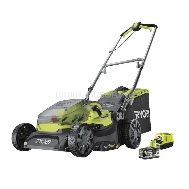 RYOBI RY18LMX37A-150 18V One PlusT szénkefe nélküli fűnyíró 37 cm vágási szélességgel, 1x 5,0 Ah akkumulátor, töltő