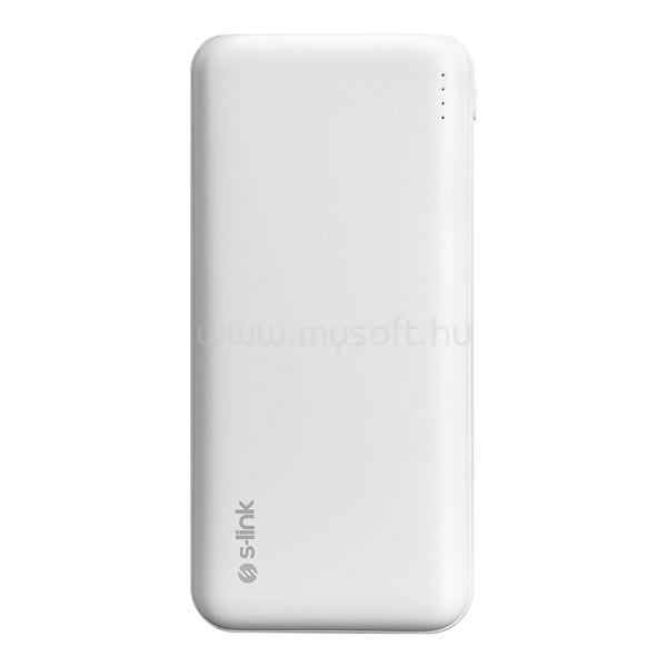 S-LINK G205 20000mAh powerbank (2xUSB, 18W Gyorstöltés QC3.0, Micro usb, Type-C, led, fehér)