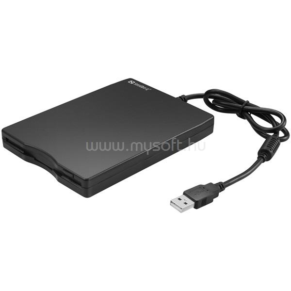 SANDBERG FDD Külső - USB Floppy Mini olvasó (Retail; USB; USB tápellátás; 3,5" 1.44 lemezhez; fekete)