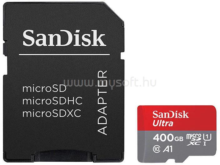 SANDISK MICROSD ULTRA ANDROID KÁRTYA 400GB, 120MB/s,  A1, Class 10, UHS-I