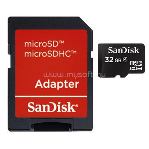 SANDISK MICROSDHC 32GB + adapter memóriakártya