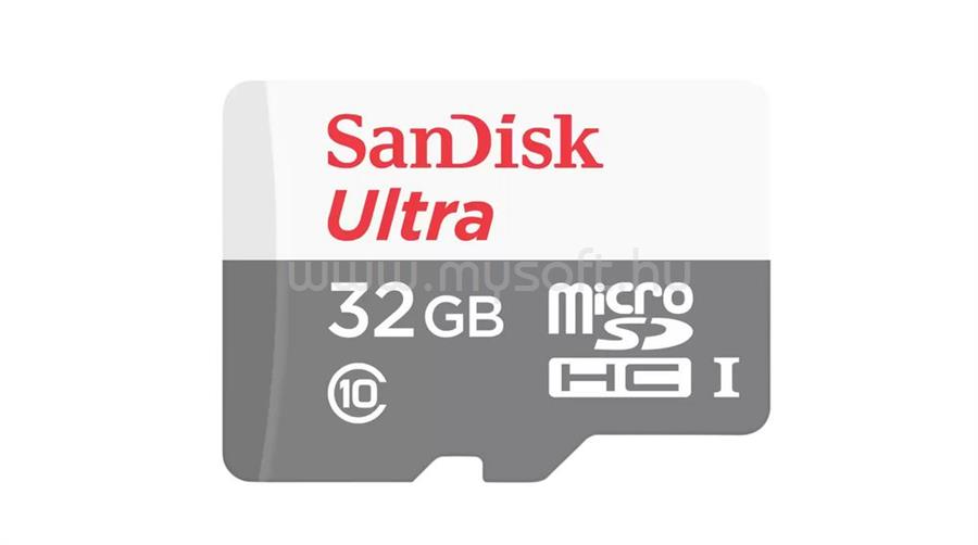 SANDISK ULTRA MICROSDHC 32GB  + SD ADAPTER 100MB/S Class 10 UHS-I  U1 memóriakártya