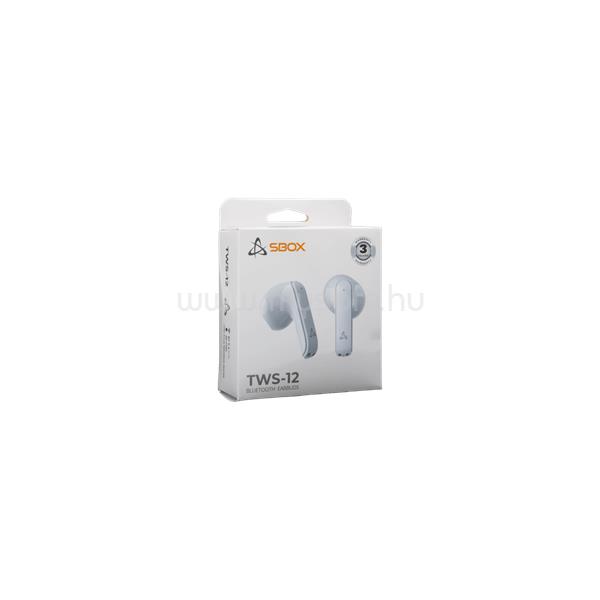 SBOX EB-TWS12W IN-EAR BT FÜLHALLGATÓ + MIKROFON (fehér)