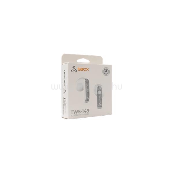 SBOX EB-TWS148W BT EARBUDS FÜLHALLGATÓ + MIKROFON, (fehér)