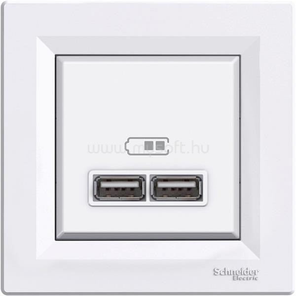 SCHNEIDER EPH2700221 ASFORA 2.1A/A+A/fehér dupla USB töltő