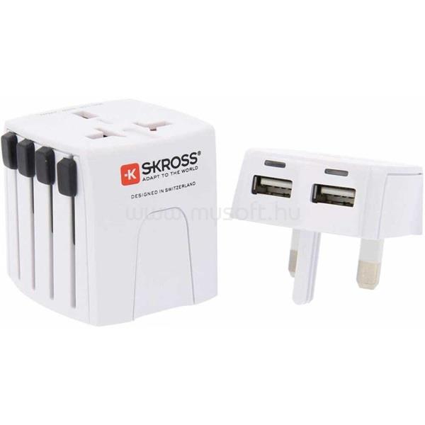 SKROSS MUVUSB-2-4-A 2xUSB töltő bemenettel világutazó adapter