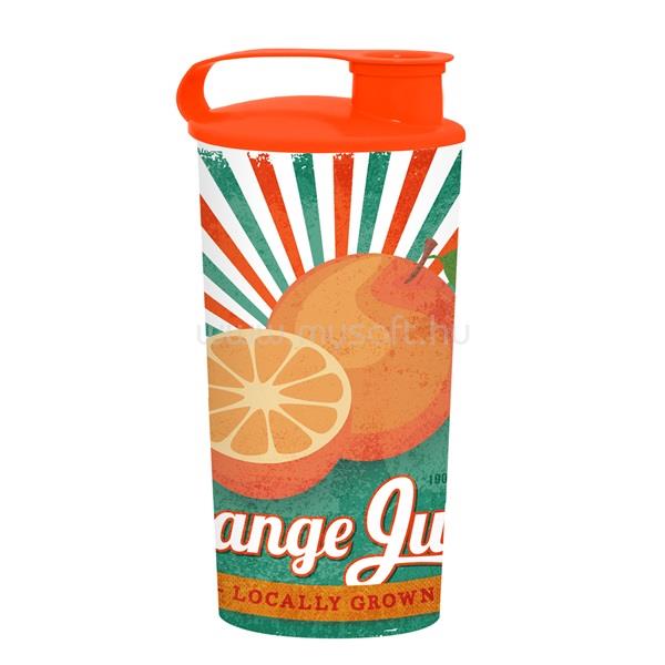 SOLMAZER IRIS Orange Juice mintás pohár tetővel 470ml 161924-028