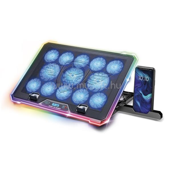 SPIRIT OF GAMER Notebook Hűtőpad 17"-ig - AIRBLADE 1300 RGB (25,8dB; max. 169 m3/h; 10x6cm+3x8cm, RGB LED, 2xUSB2.0)
