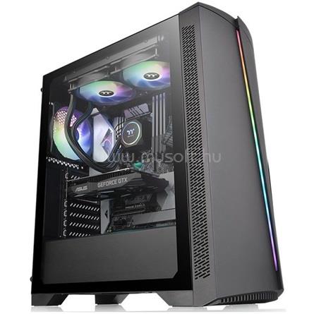 THERMALTAKE H350 Tempered Glass RGB fekete (táp nélküli) ablakos ATX ház