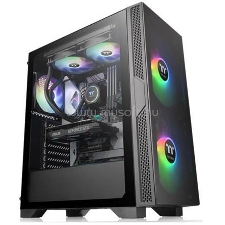 THERMALTAKE Versa T25 Tempered Glass fekete (táp nélküli) ablakos ATX ház