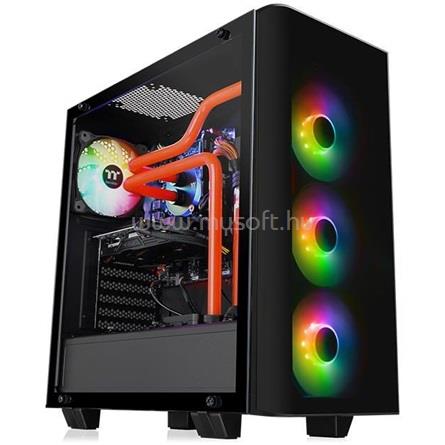 THERMALTAKE View 21 Tempered Glass RGB Plus Edition fekete (táp nélküli) ablakos ATX ház