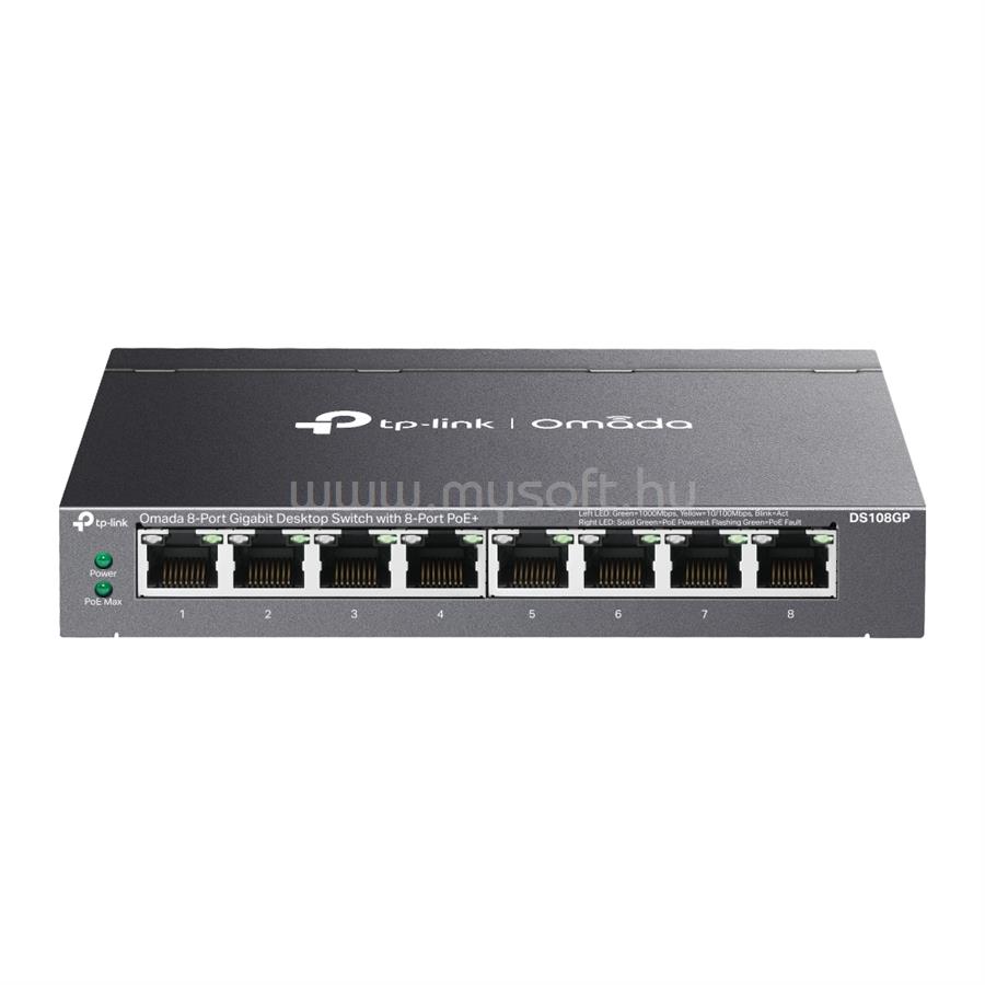 TP-LINK DS108GP Switch 8x1000Mbps(8xPOE+) Fémházas (Omada)