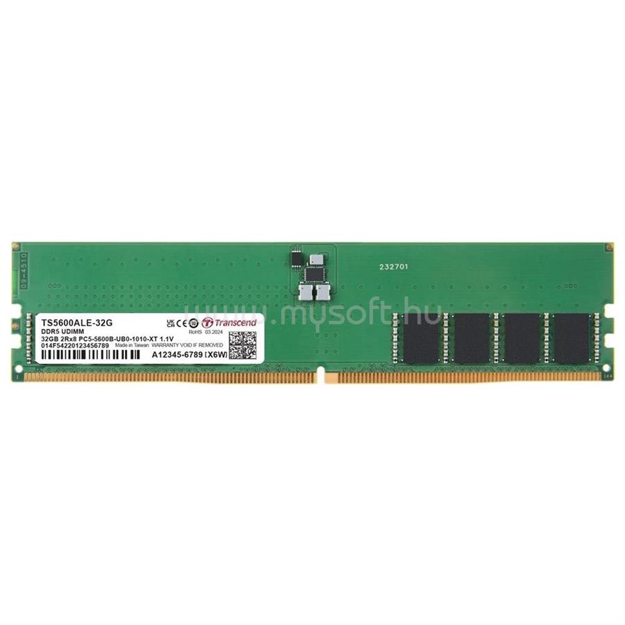 TRANSCEND UDIMM mermória 32GB DDR5 5600MHz CL46